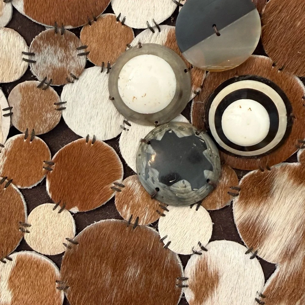 Maliparmi Brown and White Cowhide Circle-Accent Tote - Picture 2 of 5